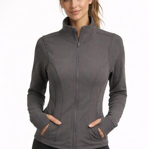 90 Degree By Reflex Athletic Jacket Size S Dark Gray Ribbed Activewear